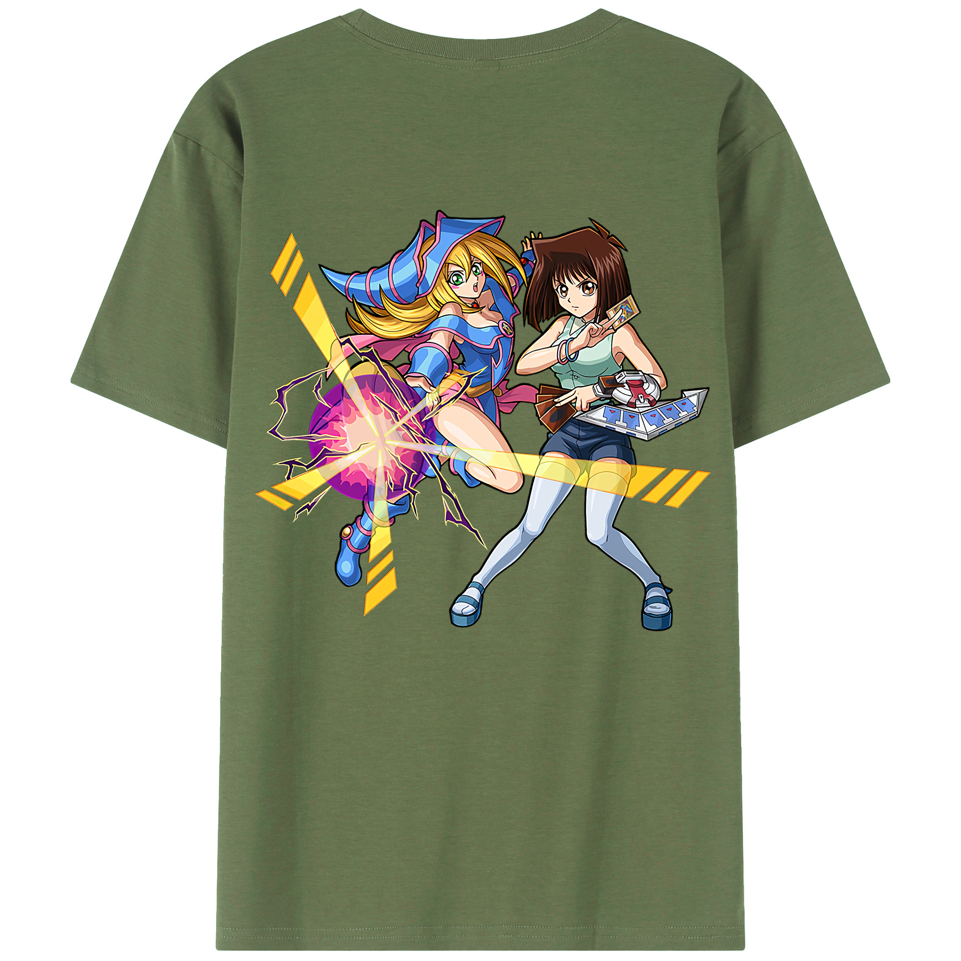 （画像用） 遊☆戯☆王 Yu-Gi-Oh! 綿100％ メンズ半袖Tシャツ（バックプリント） 通気性